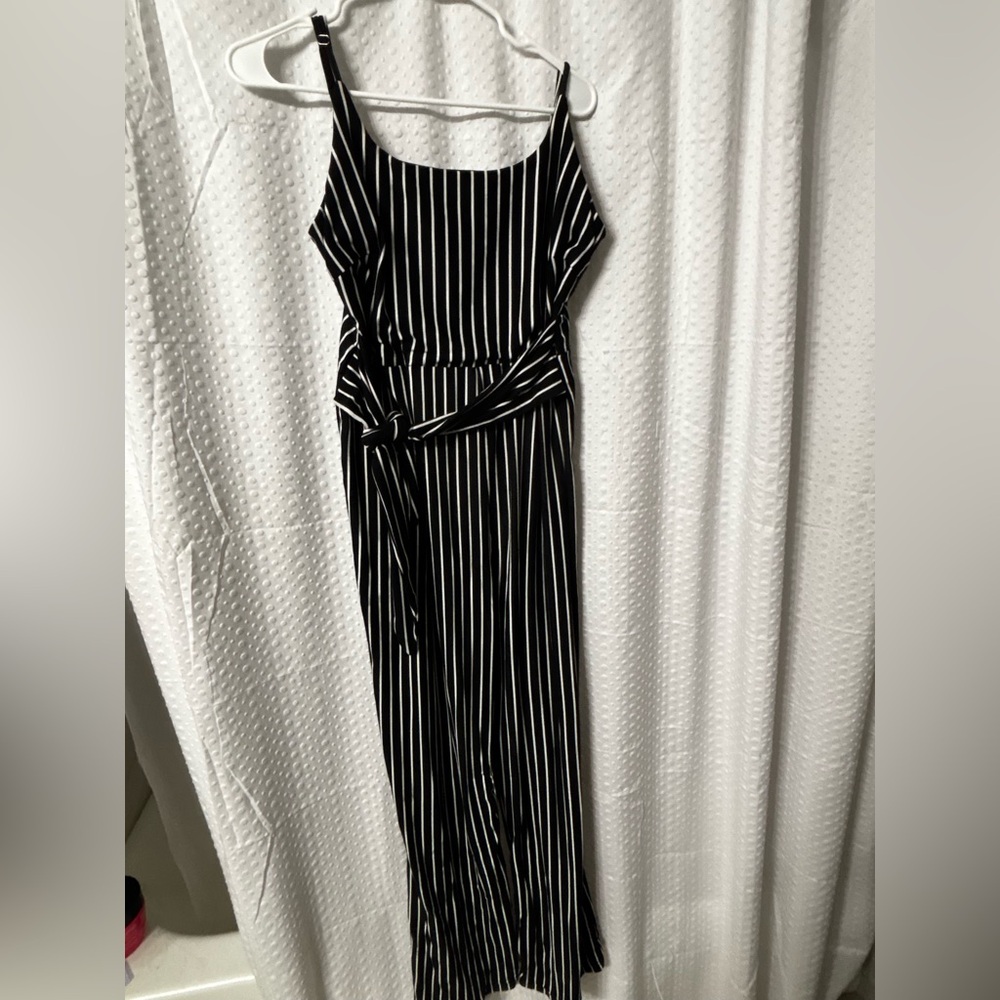 Striped Black and White Jumpsuit